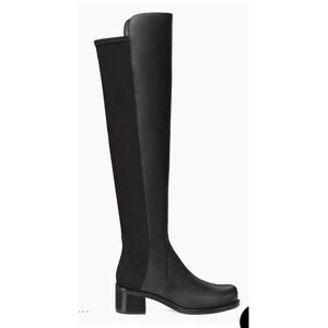 Stuart Weitzman Black Leather 5050 Over The Knee OTK Riding Boot, Size 7